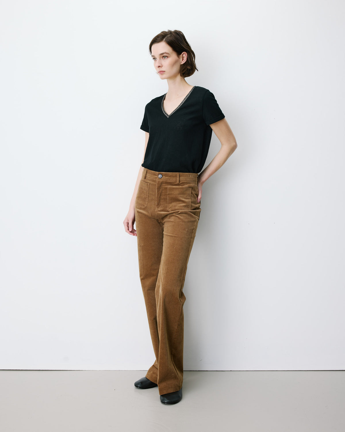 Pantalon droit velours côtelé coffee Alban
