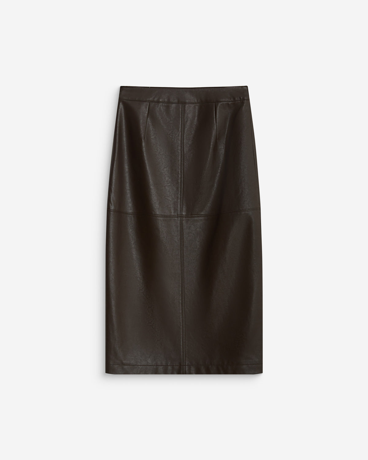 Jupe midi portefeuille similicuir chocolat Aenor