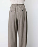Pantalon tailleur ample ceinture nouable rayure Ardoise