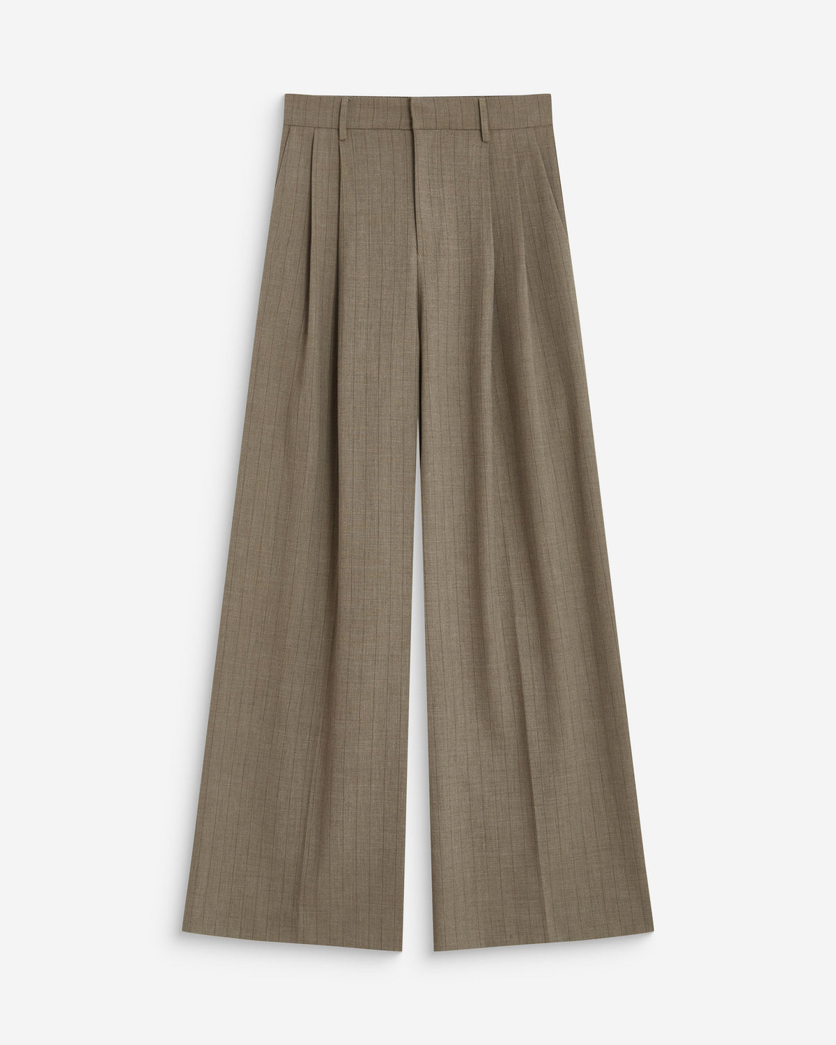 Pantalon tailleur ample ceinture nouable rayure Ardoise
