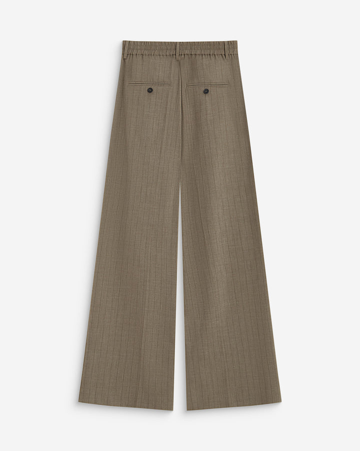 Pantalon tailleur ample ceinture nouable rayure Ardoise