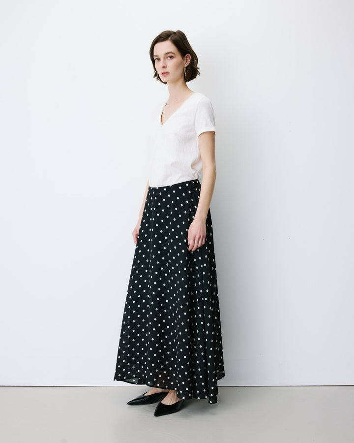 A-line maxi skirt pois Analia