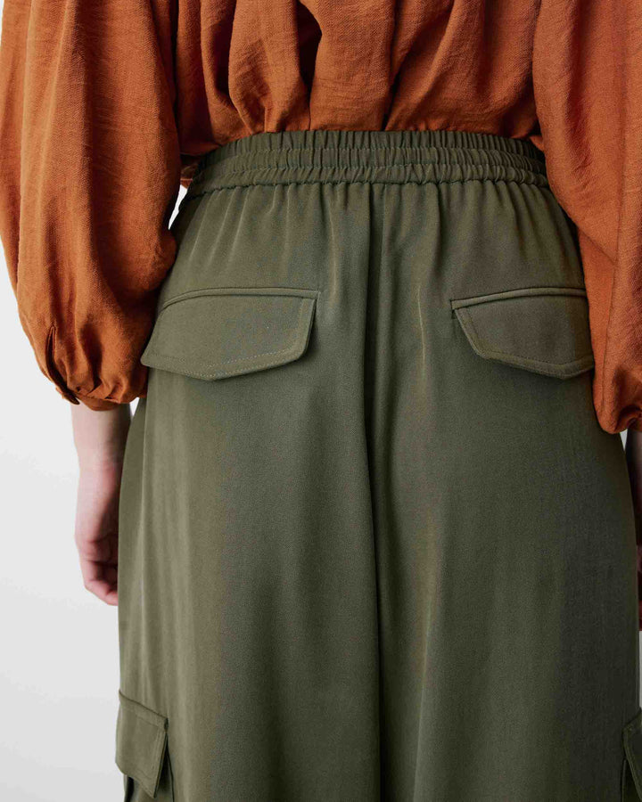 Pantalon cargo oversize taille haute kaki Anvar
