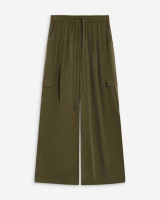 Pantalon cargo oversize taille haute kaki Anvar