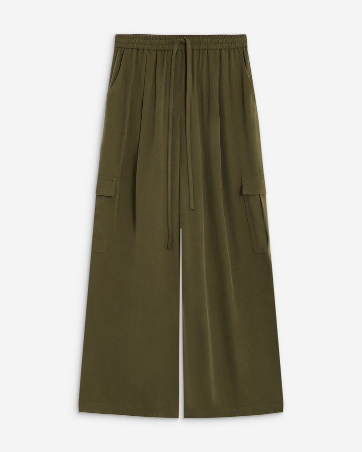 Pantalon cargo oversize taille haute kaki Anvar