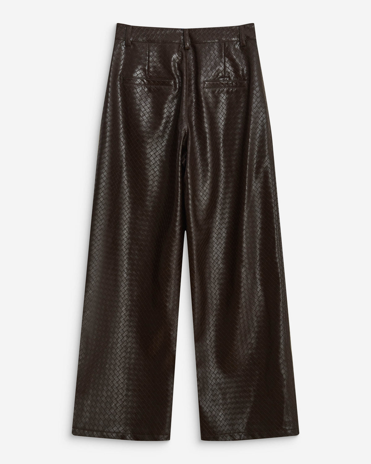 Pantalon barrel similicuir texturé chocolat Artius