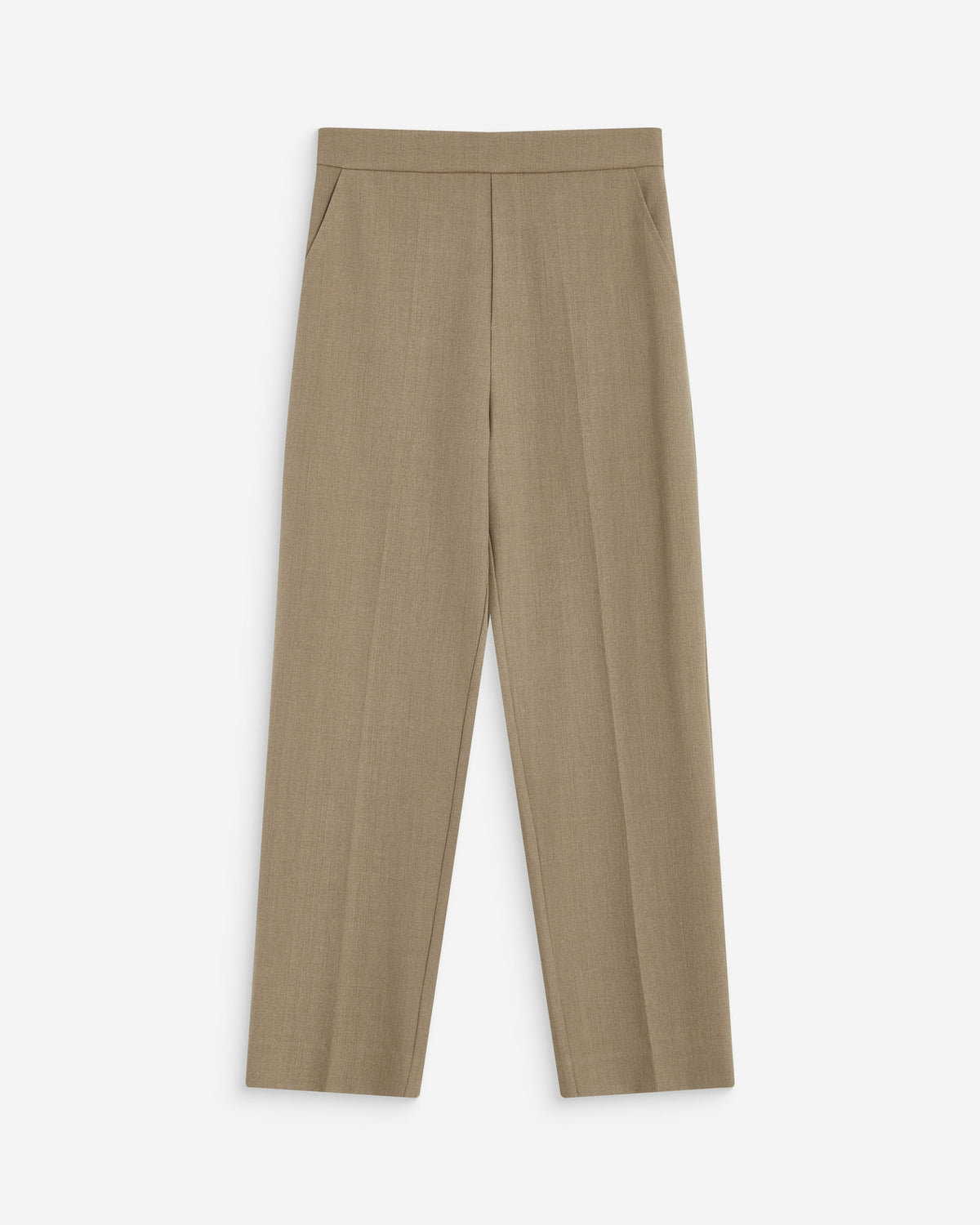 Pantalon cigarette court taille haute beige Armstrong