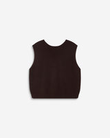 Cardigan sans manches boutonné col V chocolat Nars