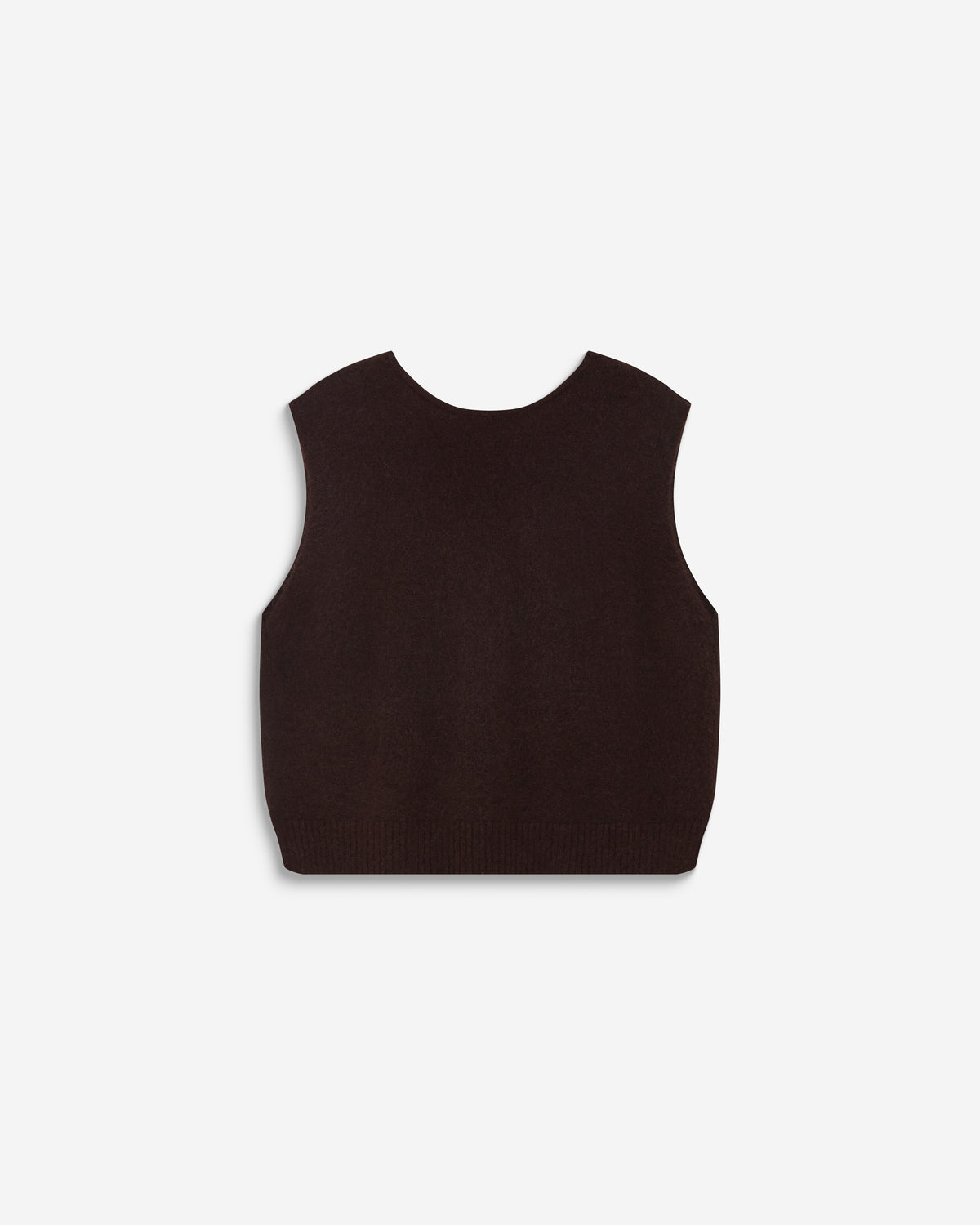 Cardigan sans manches boutonné col V chocolat Nars