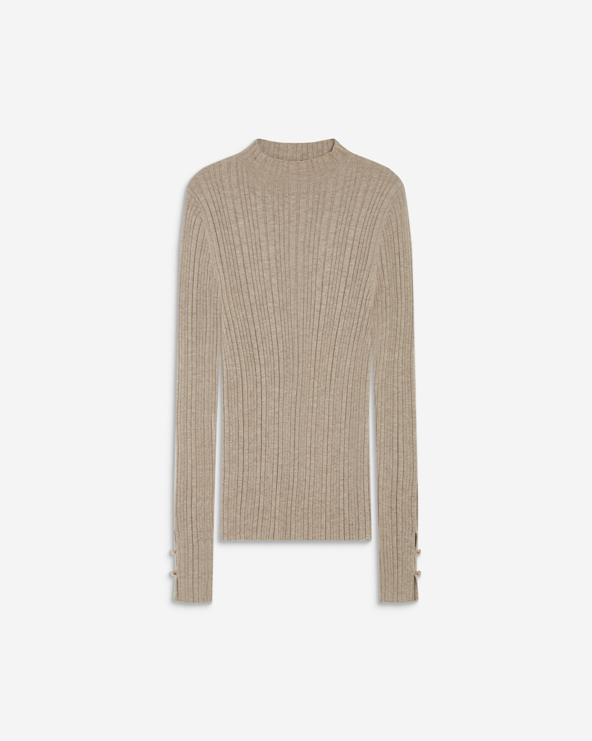 Pull maille fine près du corps col montant mocha Aloe