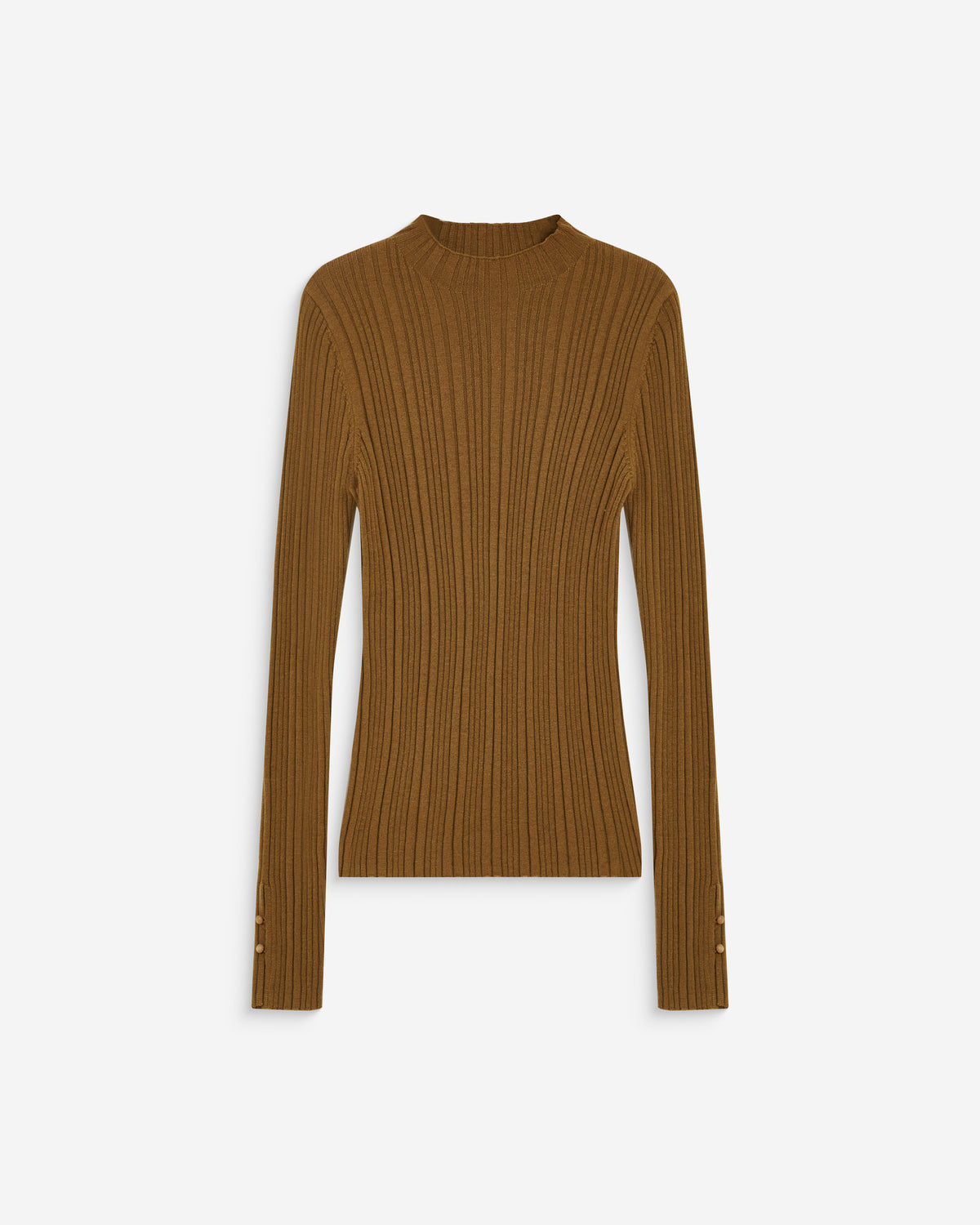 Pull maille fine près du corps col montant olive Aloe