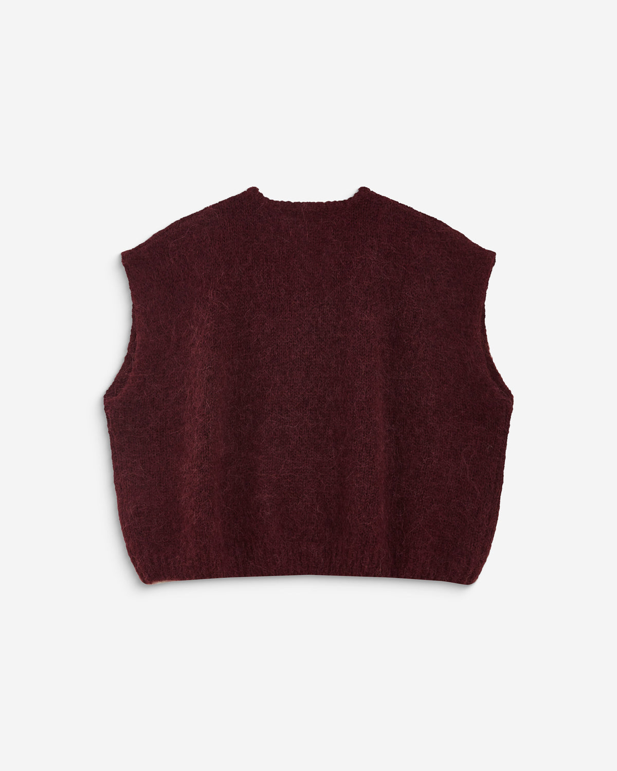 Cardigan loose sans manches col rond aubergine Addison