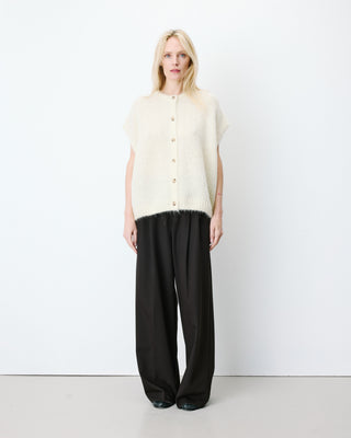 Cardigan loose sans manches col rond vanille Addison