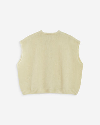 Cardigan loose sans manches col rond vanille Addison