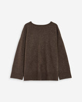 Pull ample col V en maille lurex chocolat Salvador