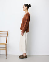 Pull ample col V en maille lurex coffee Salvador