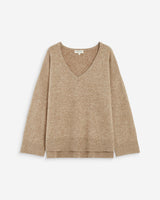 Pull ample col V en maille lurex sable Salvador