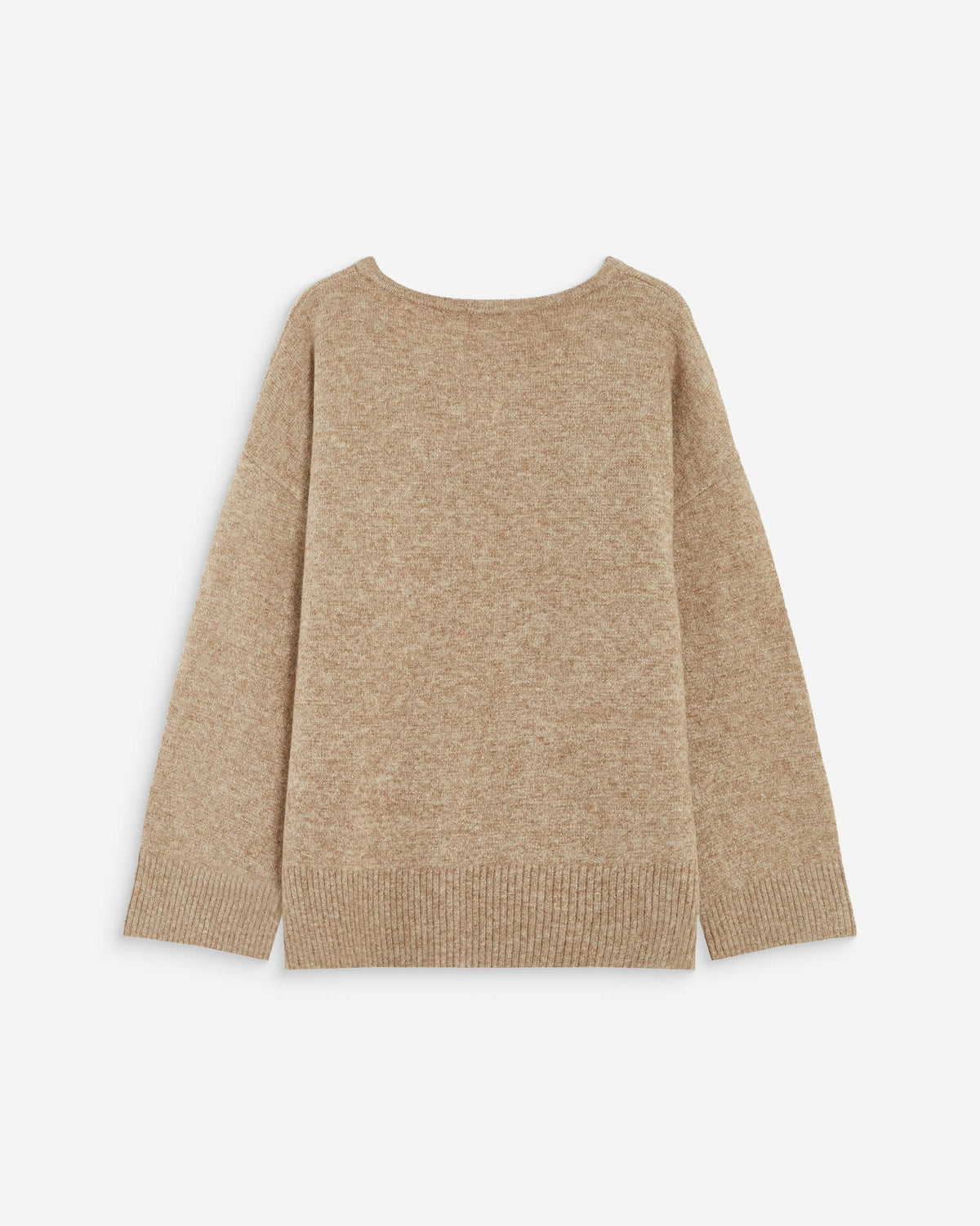 Pull ample col V en maille lurex sable Salvador