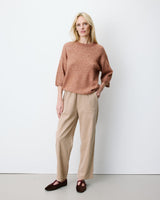 Pull oversize manches 3/4 col rond coffee Asher