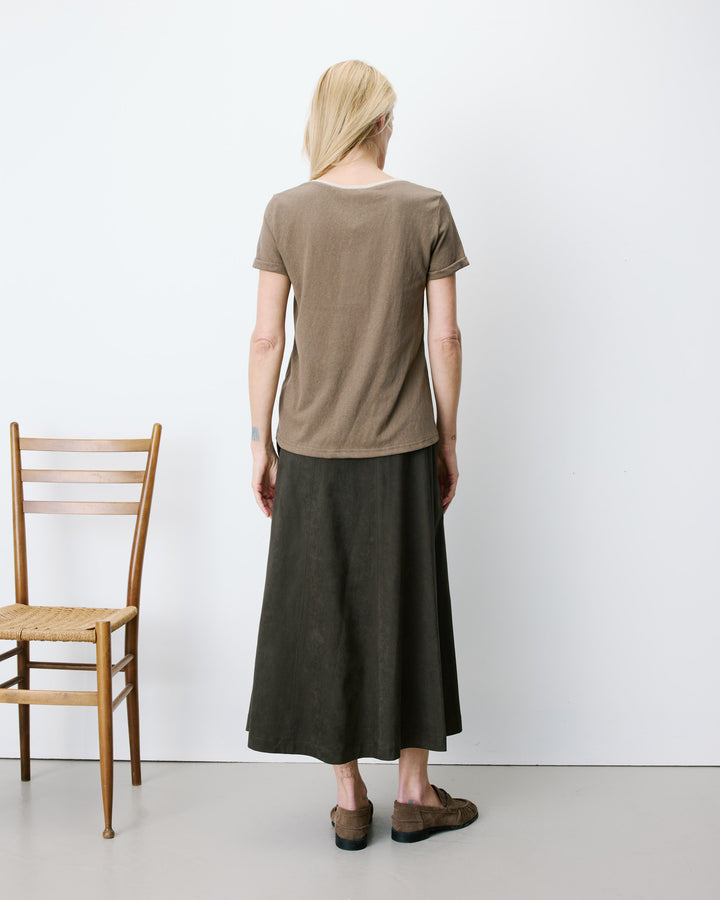 Short-sleeve V-neck T-shirt kaki Aurelien