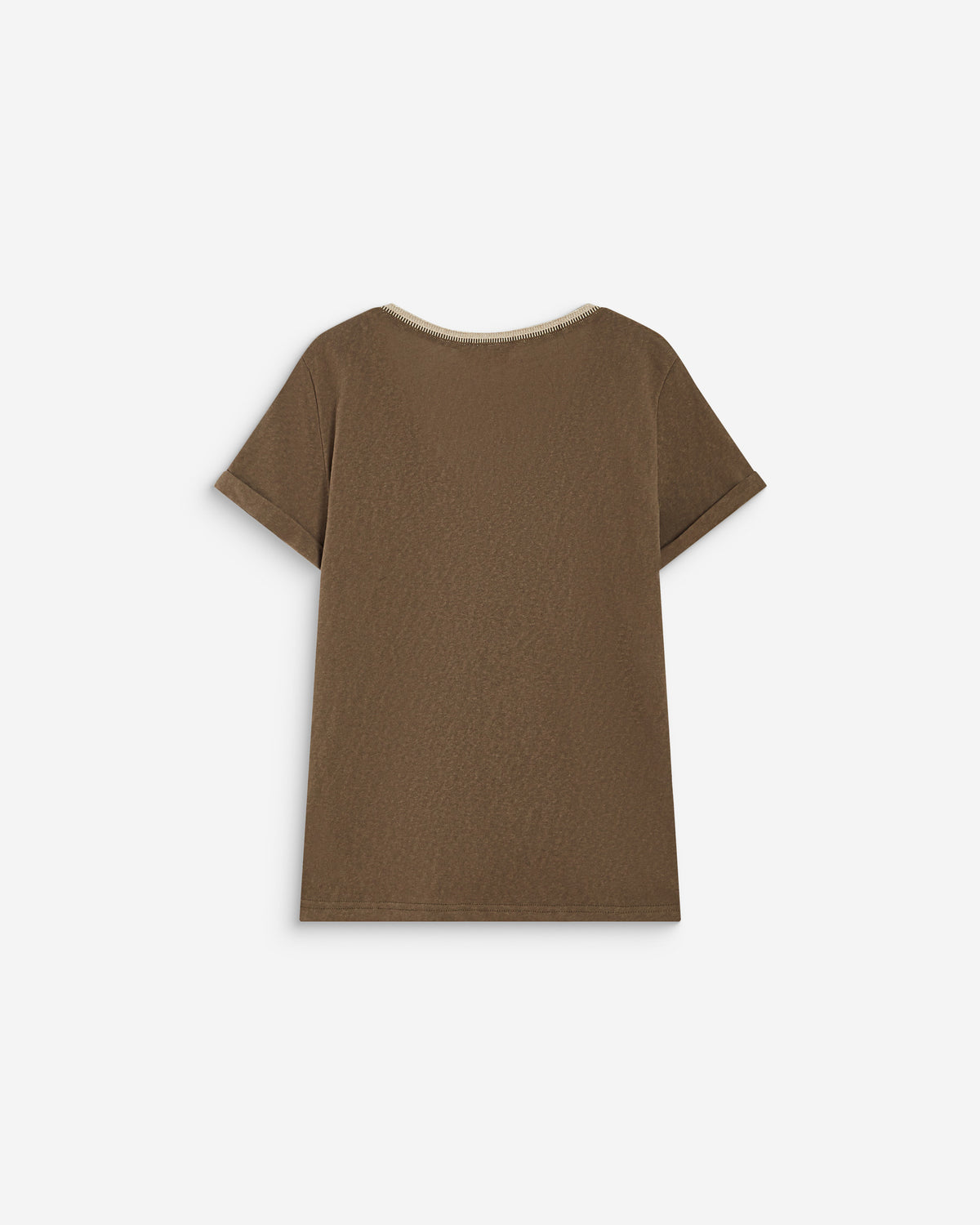 Short-sleeve V-neck T-shirt kaki Aurelien