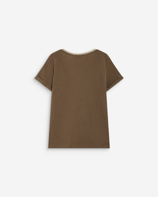 Short-sleeve V-neck T-shirt kaki Aurelien