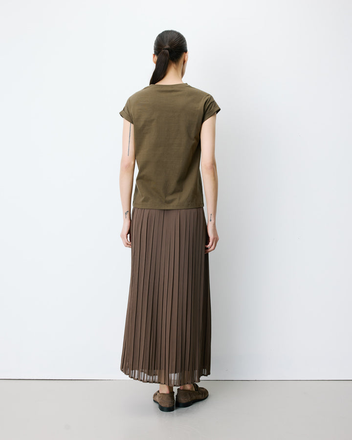 Camiseta de algodón con texto kaki Atlas