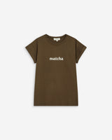 Camiseta de algodón con texto kaki Atlas