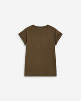 Camiseta de algodón con texto kaki Atlas