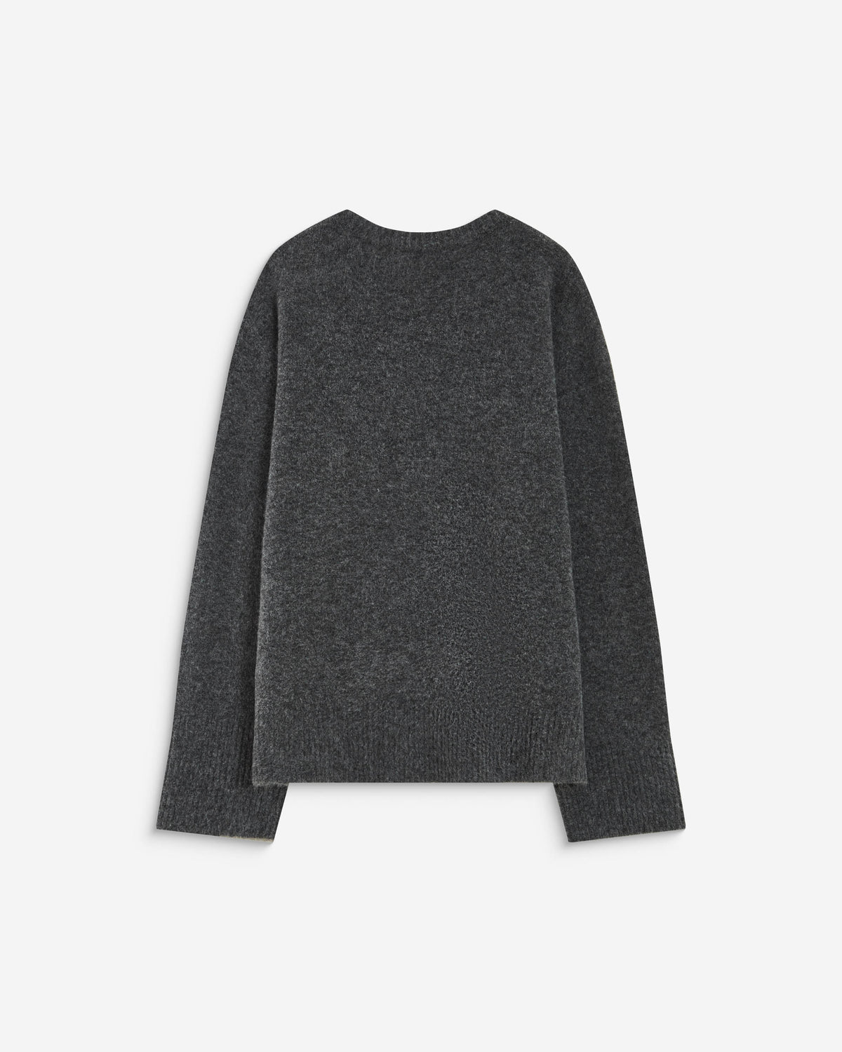 Pull droit col rond à inscription brodée anthracite Aubin