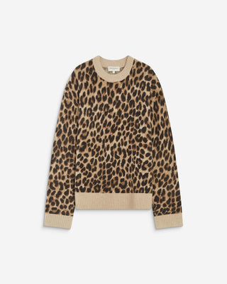Pull manches longues col rond à motif leo Alexiel