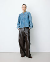 Oversized long-sleeve denim blouse lightblue Anaelle