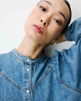 Oversized long-sleeve denim blouse lightblue Anaelle