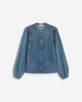 Oversized long-sleeve denim blouse lightblue Anaelle