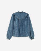 Oversized long-sleeve denim blouse lightblue Anaelle