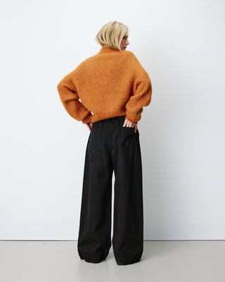 Pull ample en alpaga et laine mélangée camel Agostino