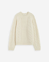 Pull torsadé ample col rond ecru Amparo