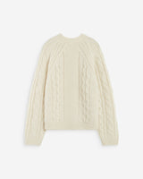 Pull torsadé ample col rond ecru Amparo