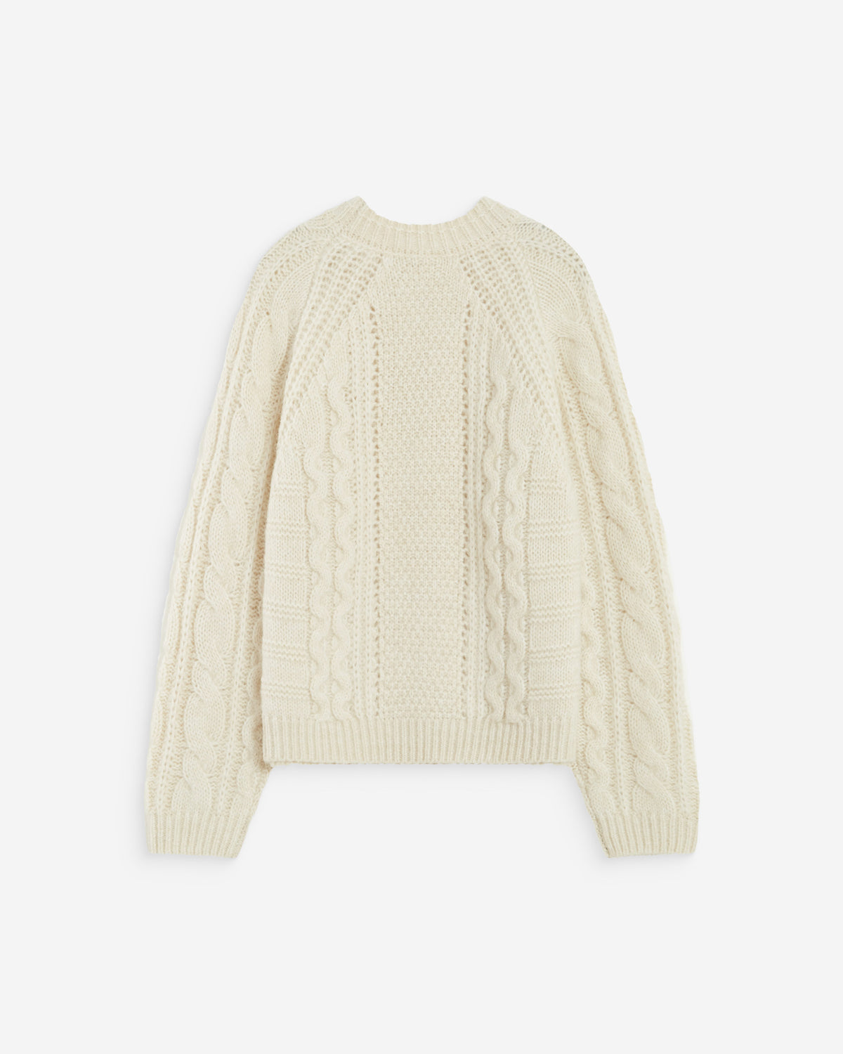 Pull torsadé ample col rond ecru Amparo