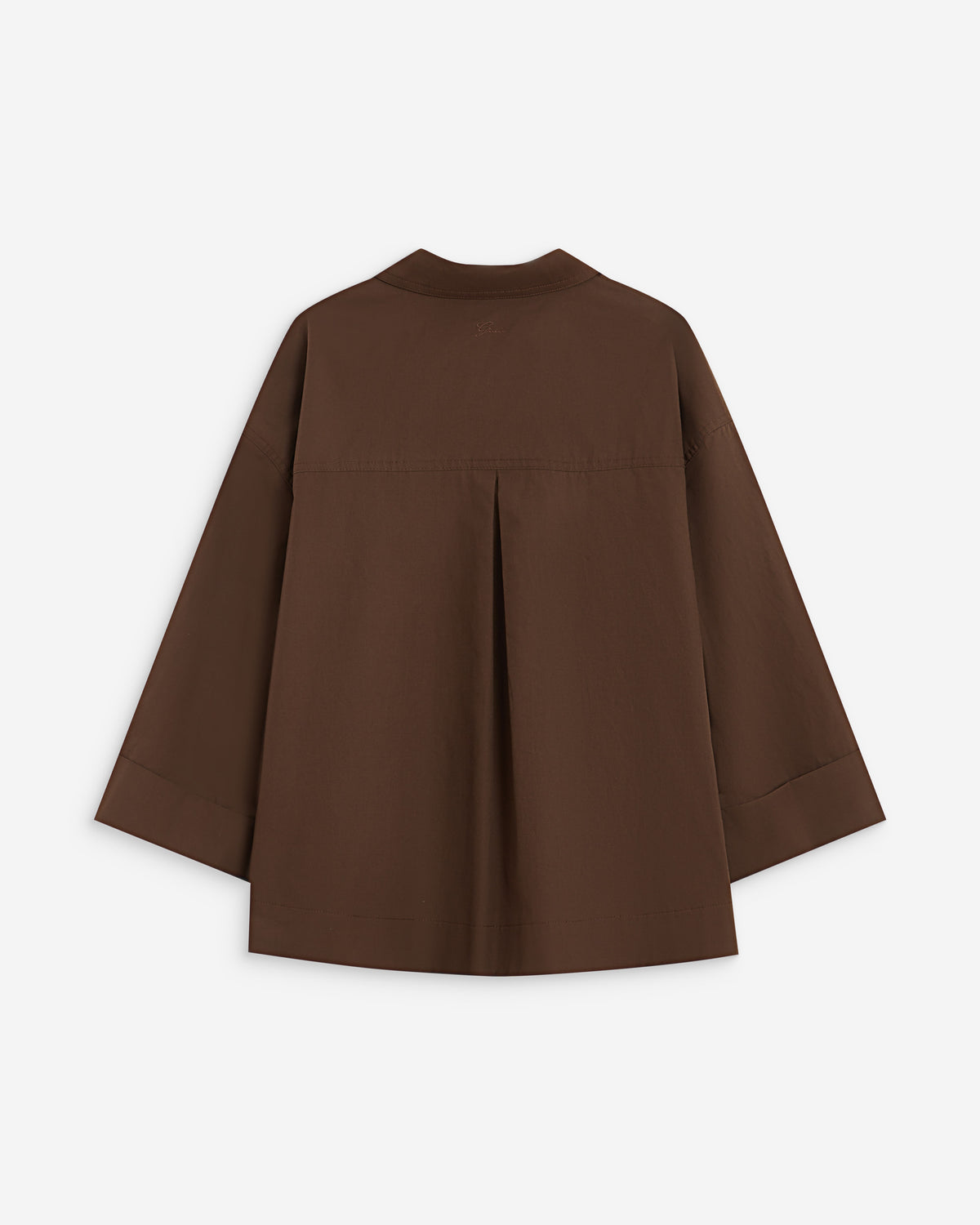 Blouse oversize manches larges en coton chocolat Ambre