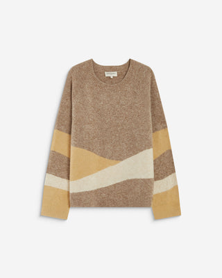 Pull col rond en maille à motif mocha Arlo