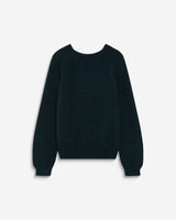 Pull ample en maille dos nu croisé emeraude Anthemis