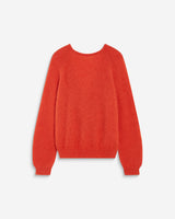 Pull ample en maille dos nu croisé sanguine Anthemis