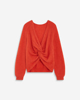 Pull ample en maille dos nu croisé sanguine Anthemis