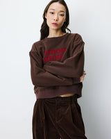 Sweat ample à message chocolat Amery