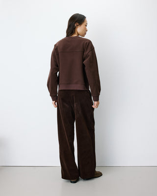 Sweat ample à message chocolat Amery