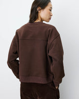 Sweat ample à message chocolat Amery