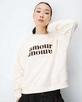 Sweat ample à message ecru Amery