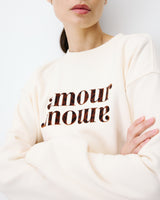 Sweat ample à message ecru Amery