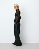 Top en dentelle transparente manches longues noir Aube